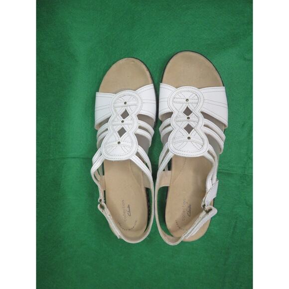Clarks Leisa Janna Womens White Leather Sandal Gladiator Comfort Size 12 M - NEW - Picture 7 of 12